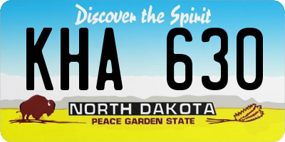 ND license plate KHA630