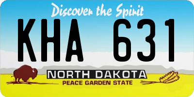 ND license plate KHA631