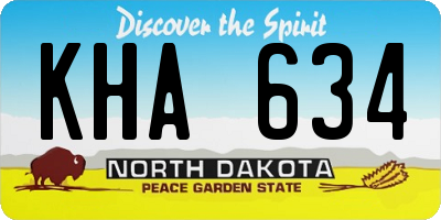 ND license plate KHA634