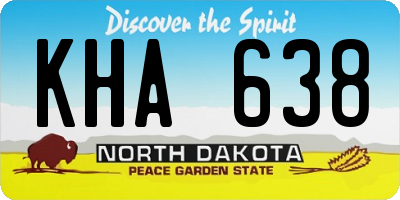 ND license plate KHA638
