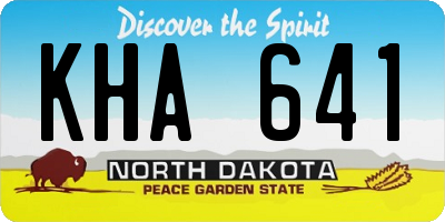 ND license plate KHA641