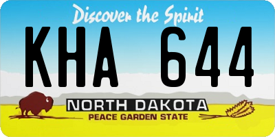 ND license plate KHA644