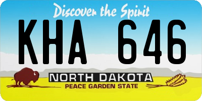 ND license plate KHA646