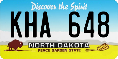 ND license plate KHA648