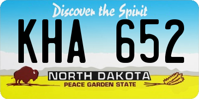 ND license plate KHA652