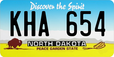 ND license plate KHA654