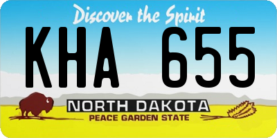 ND license plate KHA655