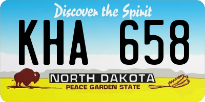 ND license plate KHA658