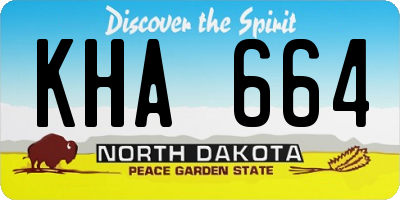 ND license plate KHA664