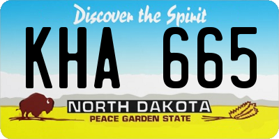 ND license plate KHA665