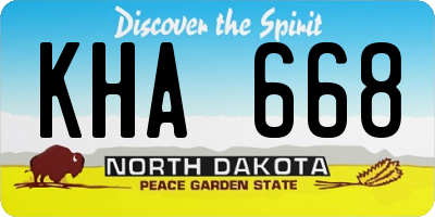 ND license plate KHA668