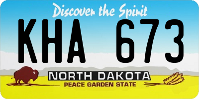 ND license plate KHA673