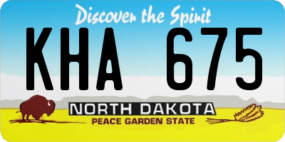 ND license plate KHA675