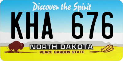 ND license plate KHA676