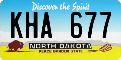 ND license plate KHA677