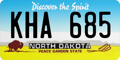 ND license plate KHA685