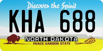ND license plate KHA688