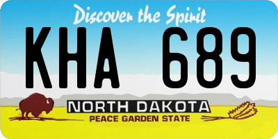 ND license plate KHA689