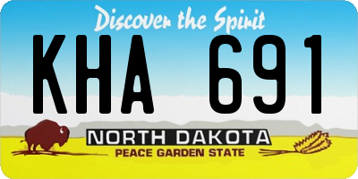 ND license plate KHA691