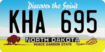 ND license plate KHA695