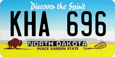 ND license plate KHA696