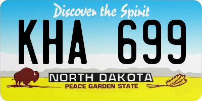 ND license plate KHA699