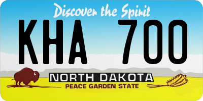 ND license plate KHA700