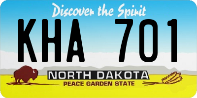 ND license plate KHA701