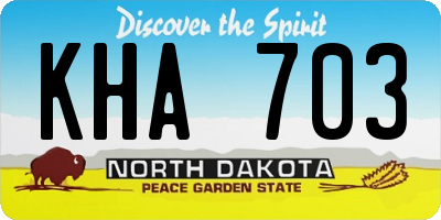 ND license plate KHA703