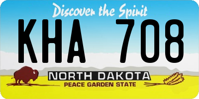ND license plate KHA708