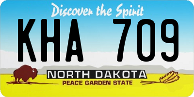 ND license plate KHA709