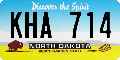 ND license plate KHA714