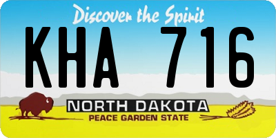 ND license plate KHA716