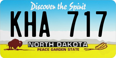 ND license plate KHA717