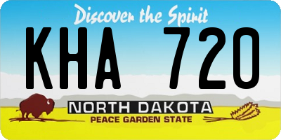 ND license plate KHA720