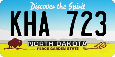 ND license plate KHA723