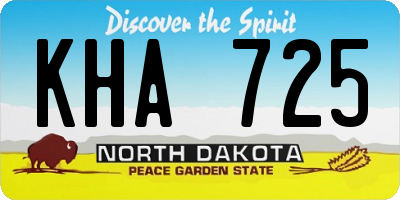 ND license plate KHA725