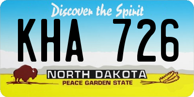 ND license plate KHA726