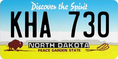 ND license plate KHA730