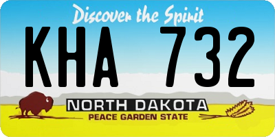 ND license plate KHA732