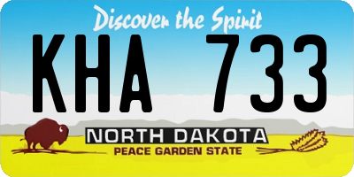 ND license plate KHA733