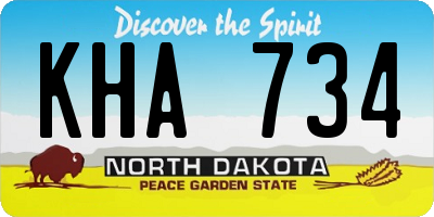 ND license plate KHA734