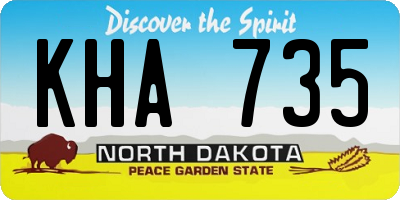 ND license plate KHA735