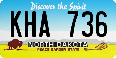 ND license plate KHA736