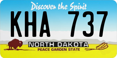 ND license plate KHA737