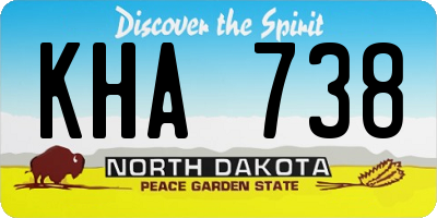 ND license plate KHA738
