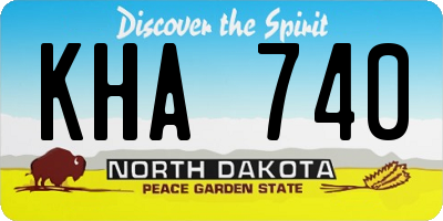 ND license plate KHA740