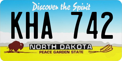 ND license plate KHA742