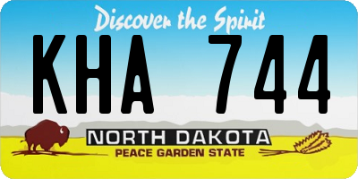 ND license plate KHA744