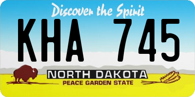 ND license plate KHA745
